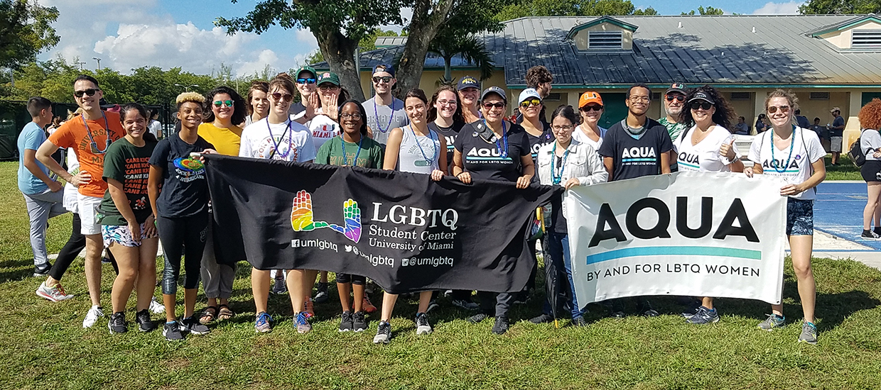 LGBTQ Student Center volunteers at AQUA event