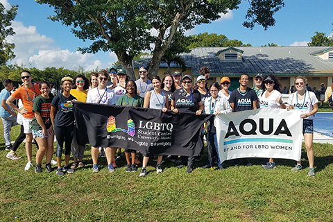 LGBTQ Student Center volunteers at AQUA event